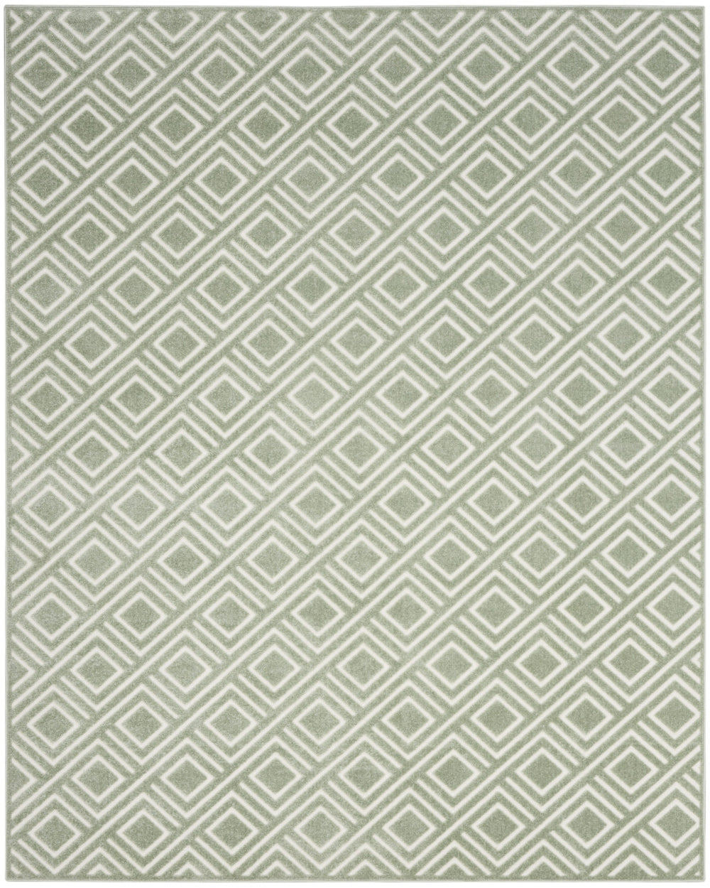 Homeroots 8' X 10' Green Geometric Area Rug  Polypropylene 569758