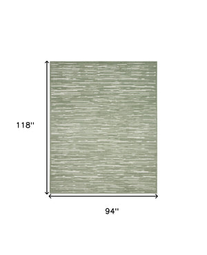 Homeroots 8' X 10' Green Geometric Area Rug  Polypropylene 569759