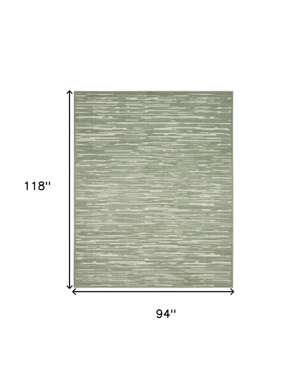 Homeroots 8' X 10' Green Geometric Area Rug  Polypropylene 569759