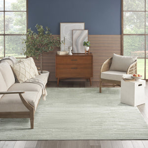 HomeRoots 8' Green Geometric Area Rug – Modern Design for Living Rooms, Bedrooms & Home Offices, Easy Care! 8' X 10' 569759