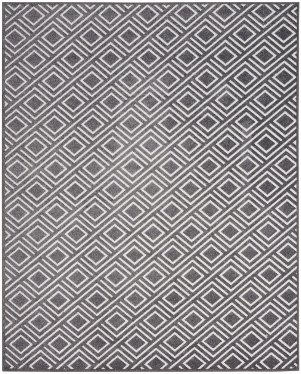 Homeroots 8' X 10' Gray Geometric Area Rug  Polypropylene 569761
