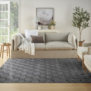 HomeRoots 7' Modern Gray Geometric Area Rug - Stylish Low-Pile Design for Living Rooms & Entryways 8' X 10' 569761