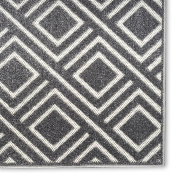 Homeroots 8' X 10' Gray Geometric Area Rug  Polypropylene 569761