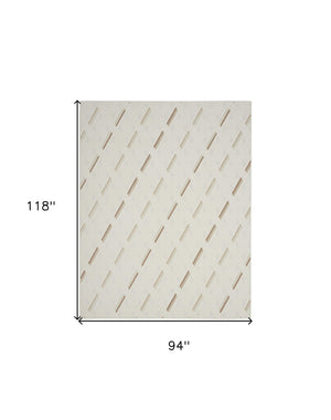 Homeroots 8' X 10' Ivory Geometric Area Rug  Polypropylene 569763
