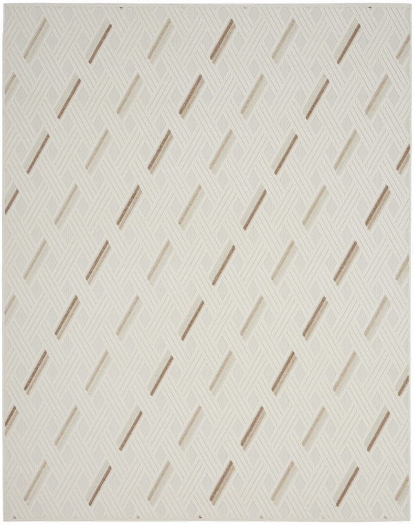 Homeroots 8' X 10' Ivory Geometric Area Rug  Polypropylene 569763