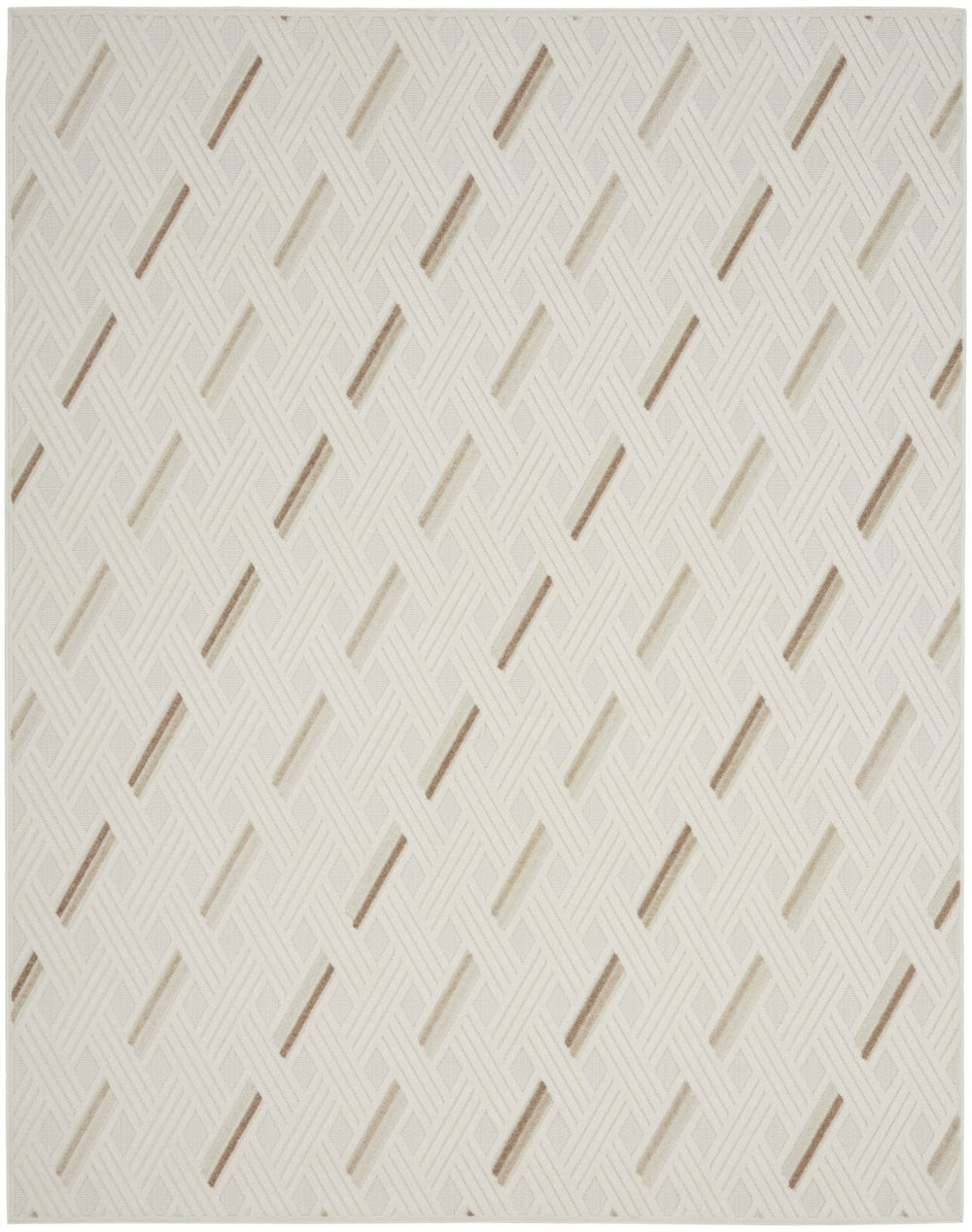 HomeRoots 8' Elegant Ivory Geometric Area Rug - Modern Design for Living Rooms, Bedrooms & Dining Spaces 8' X 10' 569763