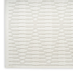 HomeRoots 8' Elegant Ivory Geometric Area Rug - Modern Design for High-Traffic Spaces, Easy Care & Style 8' X 10' 569764