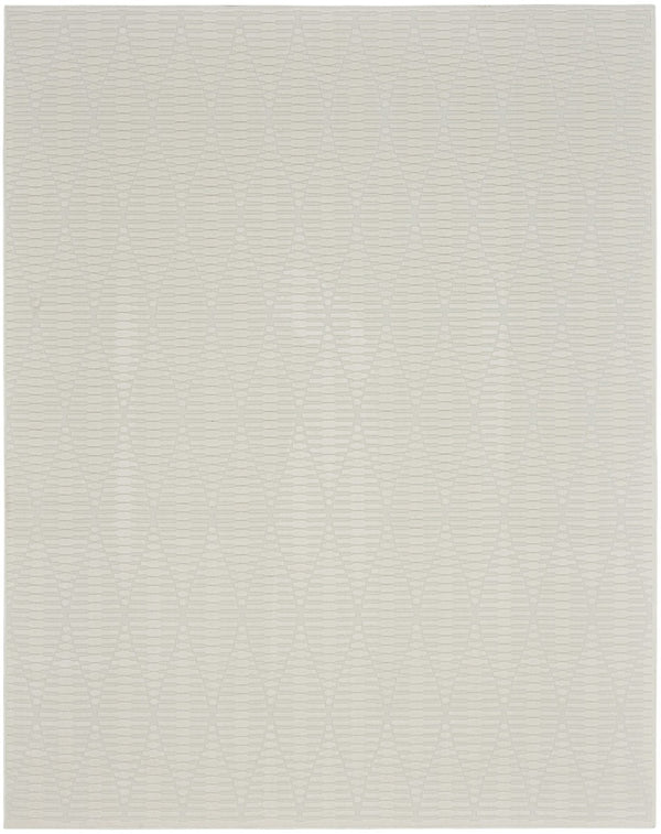 HomeRoots 8' Elegant Ivory Geometric Area Rug - Modern Design for High-Traffic Spaces, Easy Care & Style 8' X 10' 569764