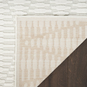 HomeRoots 8' Elegant Ivory Geometric Area Rug - Modern Design for High-Traffic Spaces, Easy Care & Style 8' X 10' 569764