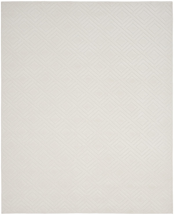 Homeroots 8' X 10' Ivory Geometric Area Rug  Polypropylene 569765