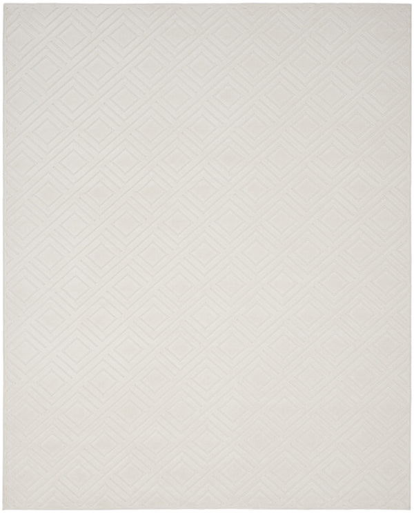 Homeroots 8' X 10' Ivory Geometric Area Rug  Polypropylene 569765
