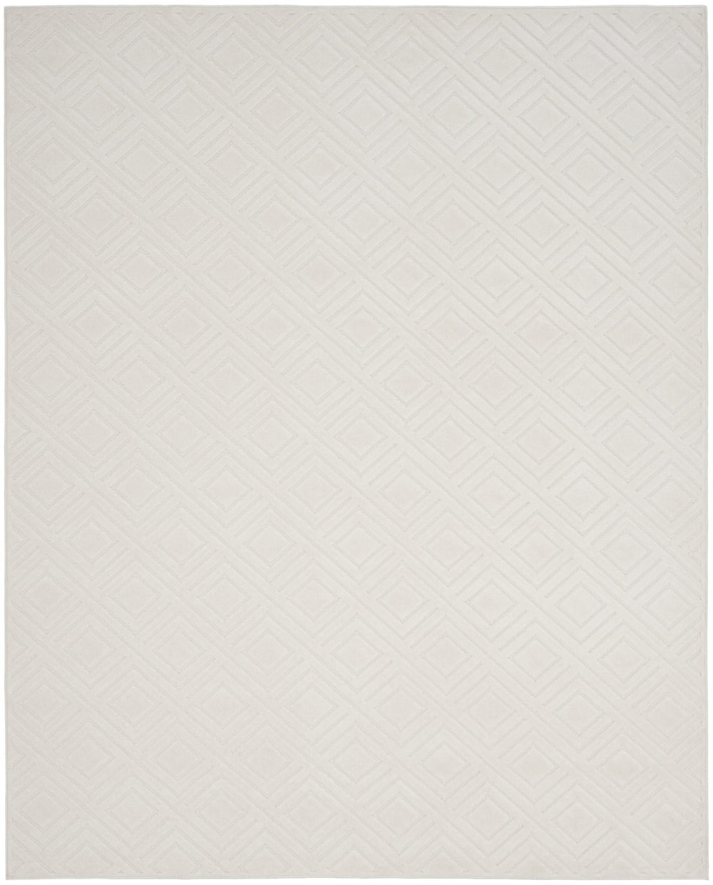 HomeRoots 8' Modern Ivory Geometric Area Rug - Stylish Low-Pile Design for Living Room & High-Traffic Spaces 8' X 10' 569765