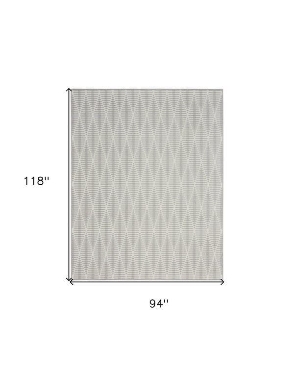 Homeroots 8' X 10' Gray Geometric Area Rug  Polypropylene 569767