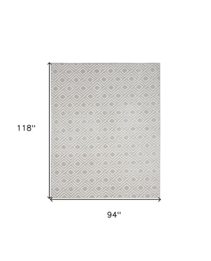 Homeroots 8' X 10' Gray Geometric Area Rug  Polypropylene 569769