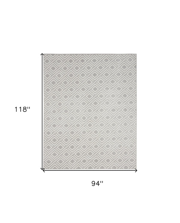 Homeroots 8' X 10' Gray Geometric Area Rug  Polypropylene 569769