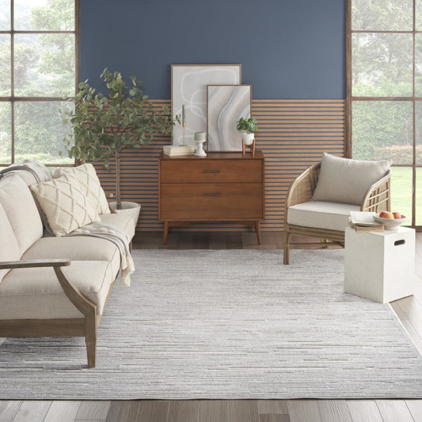 HomeRoots 8' Modern Gray Geometric Area Rug - Durable, Low-Maintenance Design for Stylish Home Interiors 8' X 10' 569770
