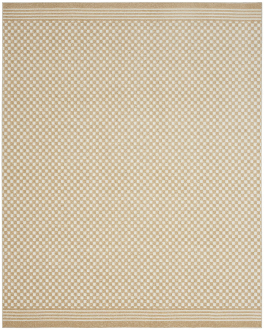 Homeroots 8' X 10' Tan Geometric Area Rug  Polypropylene 569771