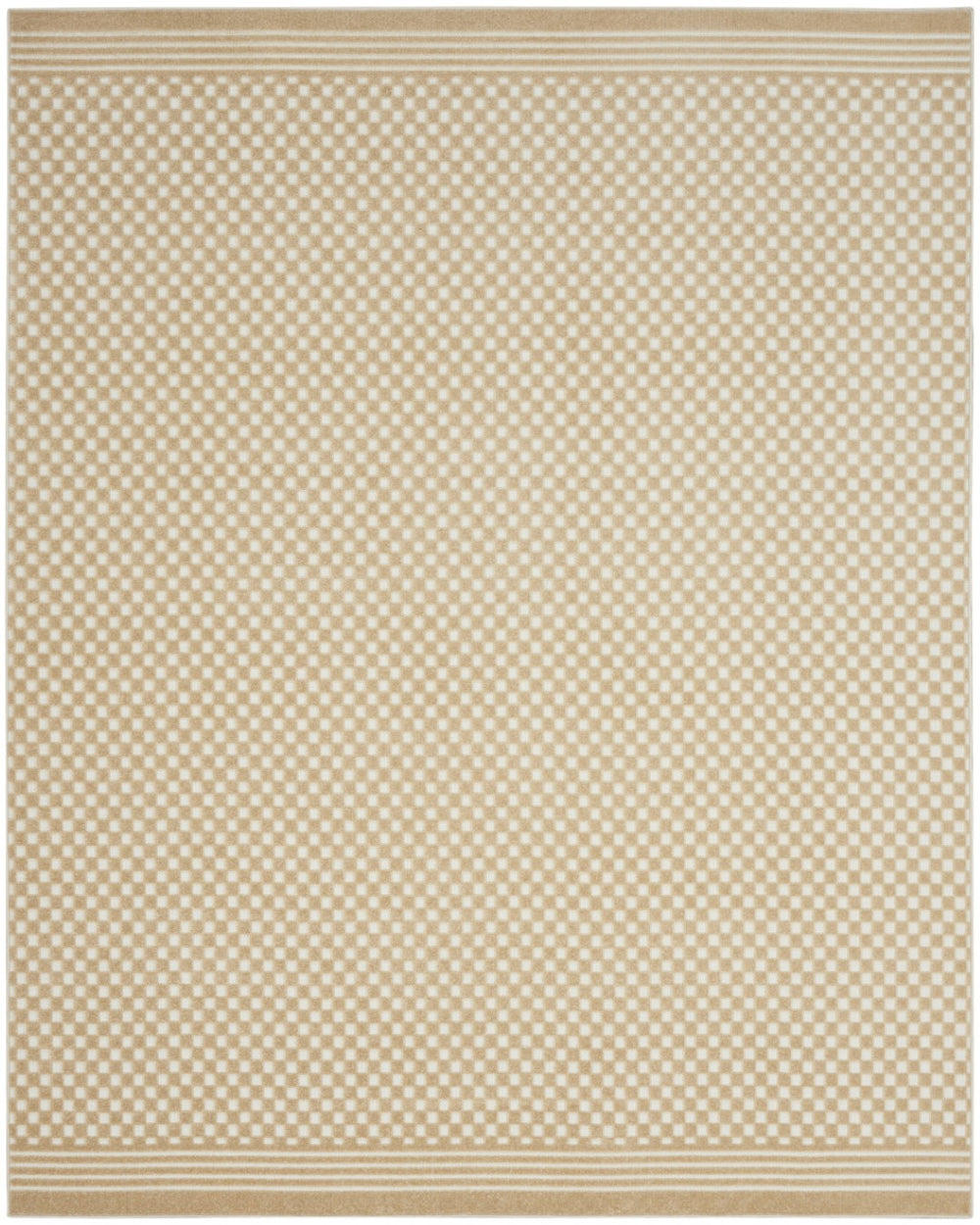 HomeRoots 8' Modern Tan Geometric Area Rug - Durable, Stylish Design for Living Rooms and High-Traffic Areas 8' X 10' 569771