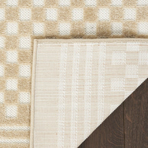 HomeRoots 8' Modern Tan Geometric Area Rug - Durable, Stylish Design for Living Rooms and High-Traffic Areas 8' X 10' 569771