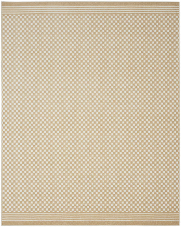 Homeroots 8' X 10' Tan Geometric Area Rug  Polypropylene 569771