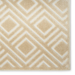 HomeRoots 8' Tan Geometric Area Rug - Modern, Easy-Care Floor Covering for Stylish Living Spaces and Durability 8' X 10' 569772