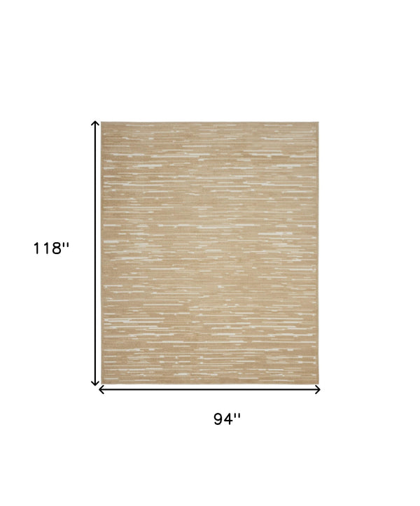 Homeroots 8' X 10' Tan Geometric Area Rug  Polypropylene 569773