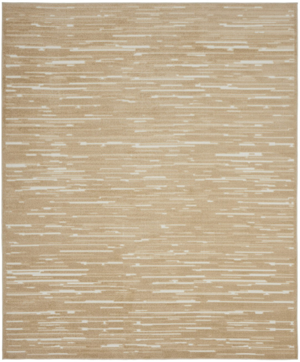 HomeRoots 8' Modern Tan Geometric Area Rug – Stylish, Durable Design for High-Traffic Living Spaces and Decor 8' X 10' 569773