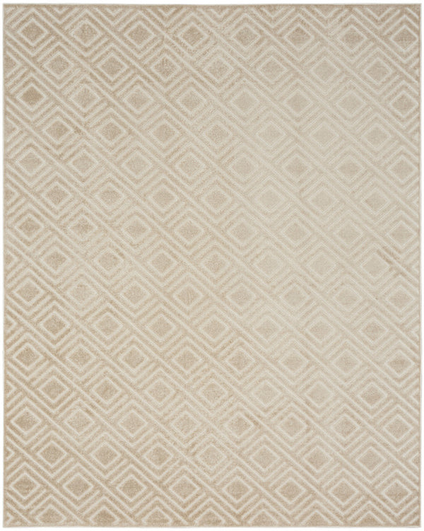 Homeroots 9' X 12' Beige Geometric Area Rug  Polypropylene 569776