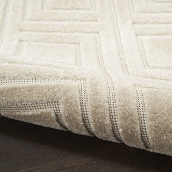 HomeRoots 9' Sophisticated Beige Geometric Area Rug for Modern Spaces - Durable, Low Pile, and Stylish Design 9' X 12' 569776