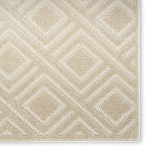 Homeroots 9' X 12' Beige Geometric Area Rug  Polypropylene 569776