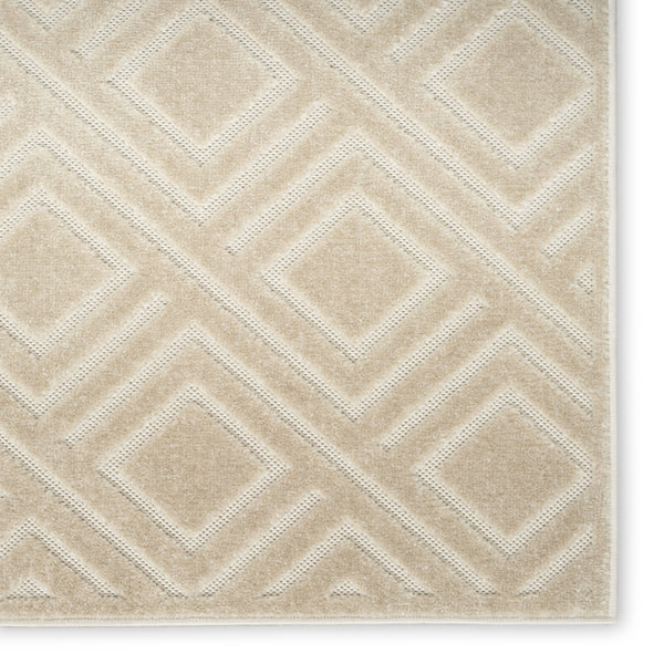 Homeroots 9' X 12' Beige Geometric Area Rug  Polypropylene 569776