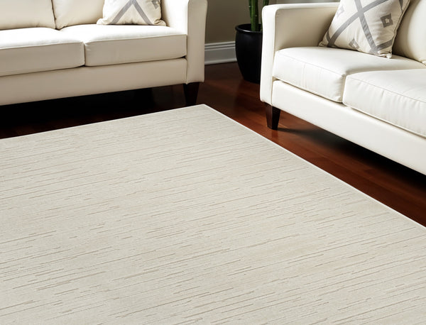 Homeroots 9' X 12' Beige Geometric Area Rug  Polypropylene 569777