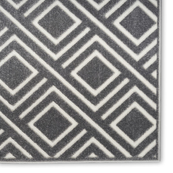 HomeRoots 9' Gray Geometric Area Rug - Contemporary Design for High-Traffic Spaces with Easy-Care Durability 9' X 12' 569789