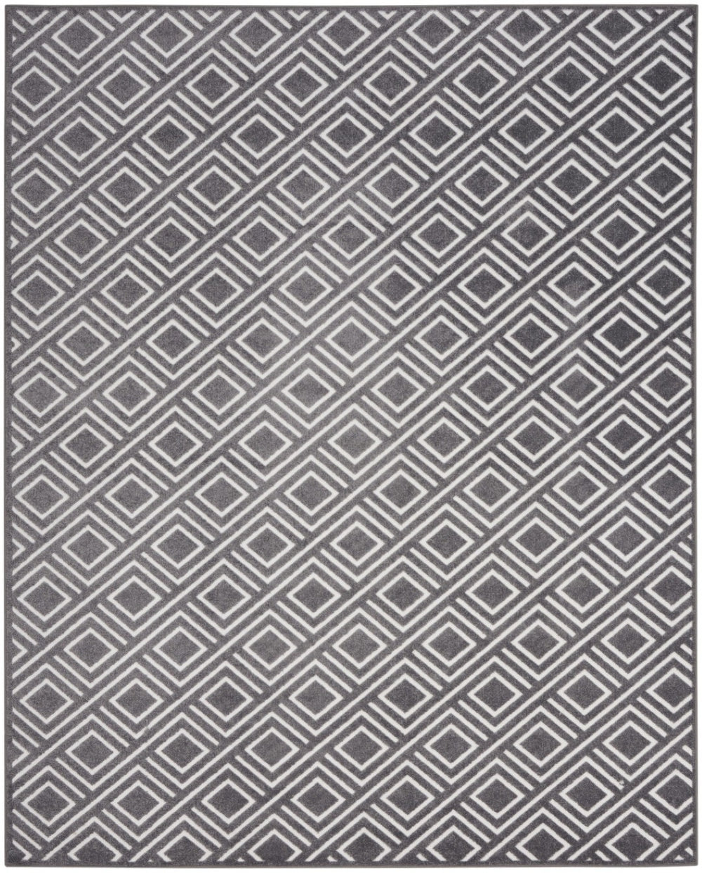 HomeRoots 9' Gray Geometric Area Rug - Contemporary Design for High-Traffic Spaces with Easy-Care Durability 9' X 12' 569789