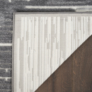 Homeroots 9' X 12' Gray Geometric Area Rug  Polypropylene 569790