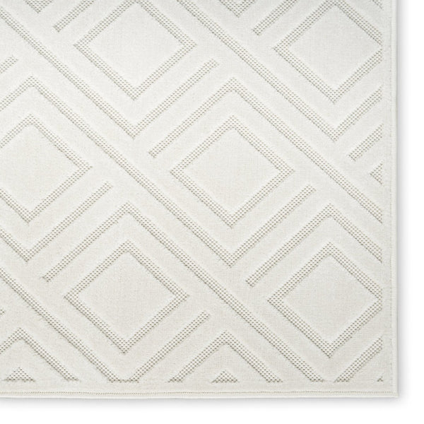 HomeRoots 9' Ivory Geometric Area Rug - Modern Elegance for Living Spaces, Durable, Low-Pile, Easy Care Design 9' X 12' 569793