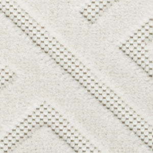 HomeRoots 9' Ivory Geometric Area Rug - Modern Elegance for Living Spaces, Durable, Low-Pile, Easy Care Design 9' X 12' 569793