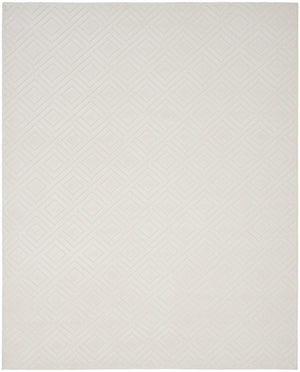 HomeRoots 9' Ivory Geometric Area Rug - Modern Elegance for Living Spaces, Durable, Low-Pile, Easy Care Design 9' X 12' 569793