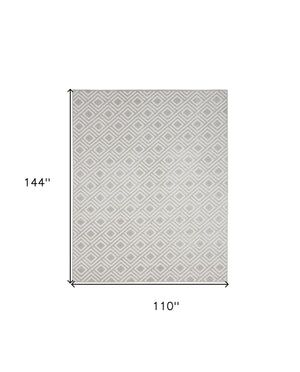 Homeroots 9' X 12' Gray Geometric Area Rug  Polypropylene 569797