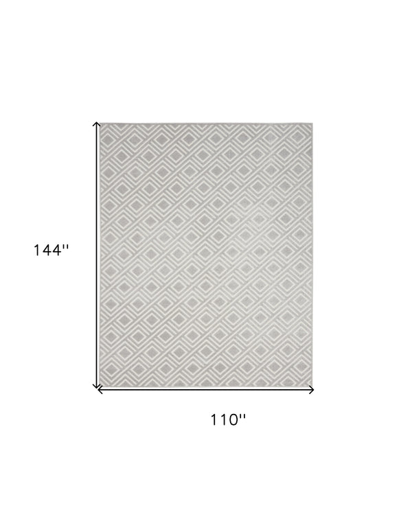 Homeroots 9' X 12' Gray Geometric Area Rug  Polypropylene 569797