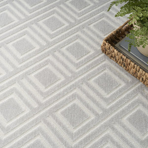 HomeRoots 9' Gray Geometric Area Rug - Stylish, Durable Design for Modern Spaces | Perfect for Living & Dining Rooms 9' X 12' 569797