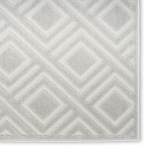 Homeroots 9' X 12' Gray Geometric Area Rug  Polypropylene 569797