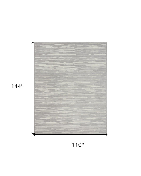 Homeroots 9' X 12' Gray Geometric Area Rug  Polypropylene 569798