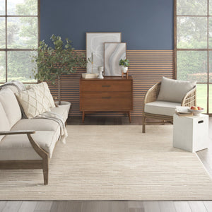 HomeRoots 7' Modern Tan Geometric Area Rug - Stylish, Durable Design for Living Rooms & High-Traffic Spaces 9' X 12' 569801