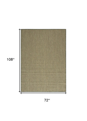 HomeRoots 6' Green and Taupe Geometric Area Rug - Stylish Indoor/Outdoor Flatwoven Design for Versatile Use 569811