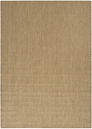 HomeRoots 6' Tan and Brown Geometric Area Rug - Stylish Indoor/Outdoor Flatwoven Design for Year-Round Use 569812