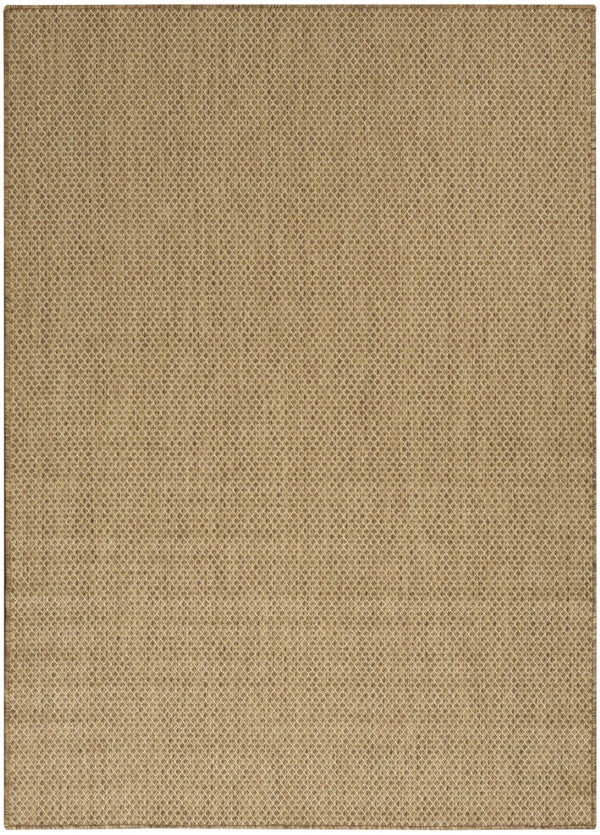 HomeRoots 6' Tan and Brown Geometric Area Rug - Stylish Indoor/Outdoor Flatwoven Design for Year-Round Use 569812