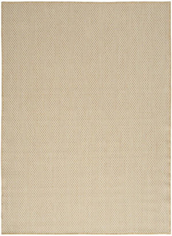 HomeRoots 6' x 9' Natural Ivory Geometric Area Rug - Durable Indoor/Outdoor Style for Modern Spaces 569813