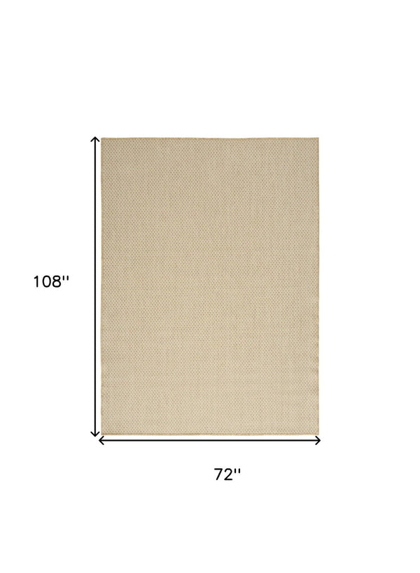 HomeRoots 6' x 9' Natural Ivory Geometric Area Rug - Durable Indoor/Outdoor Style for Modern Spaces 569813