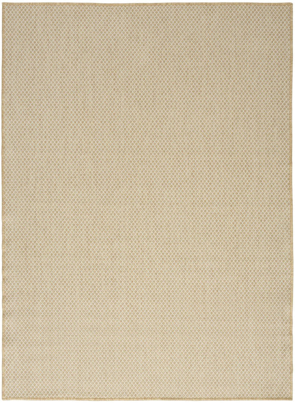 HomeRoots 6' x 9' Natural Ivory Geometric Area Rug - Durable Indoor/Outdoor Style for Modern Spaces 569813